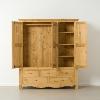 Armoire en pin massif 3 portes 5 tiroirs