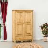 Armoire en pin massif 2 portes 2 tiroirs