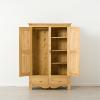 Armoire en pin massif 2 portes 2 tiroirs
