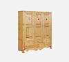 Armoire en pin massif 3 portes 5 tiroirs - charnières bois