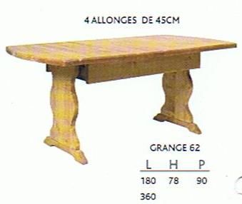 TABLE EXTENSIBLE AVEC PIEDS MONASTERE