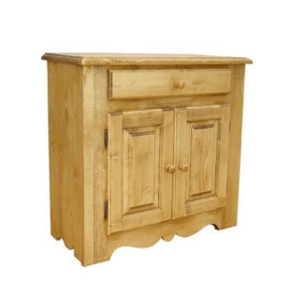 Bahut bas en pin massif 2 portes 1 tiroir
