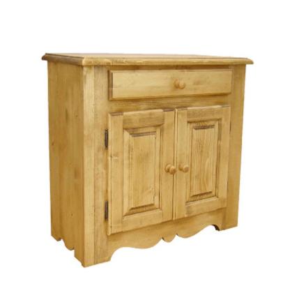 Bahut bas en pin massif 2 portes 1 tiroir